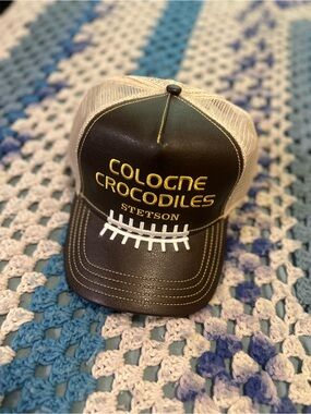 Stetson Black and White Cologne Crocodiles Football Trucker Hat
